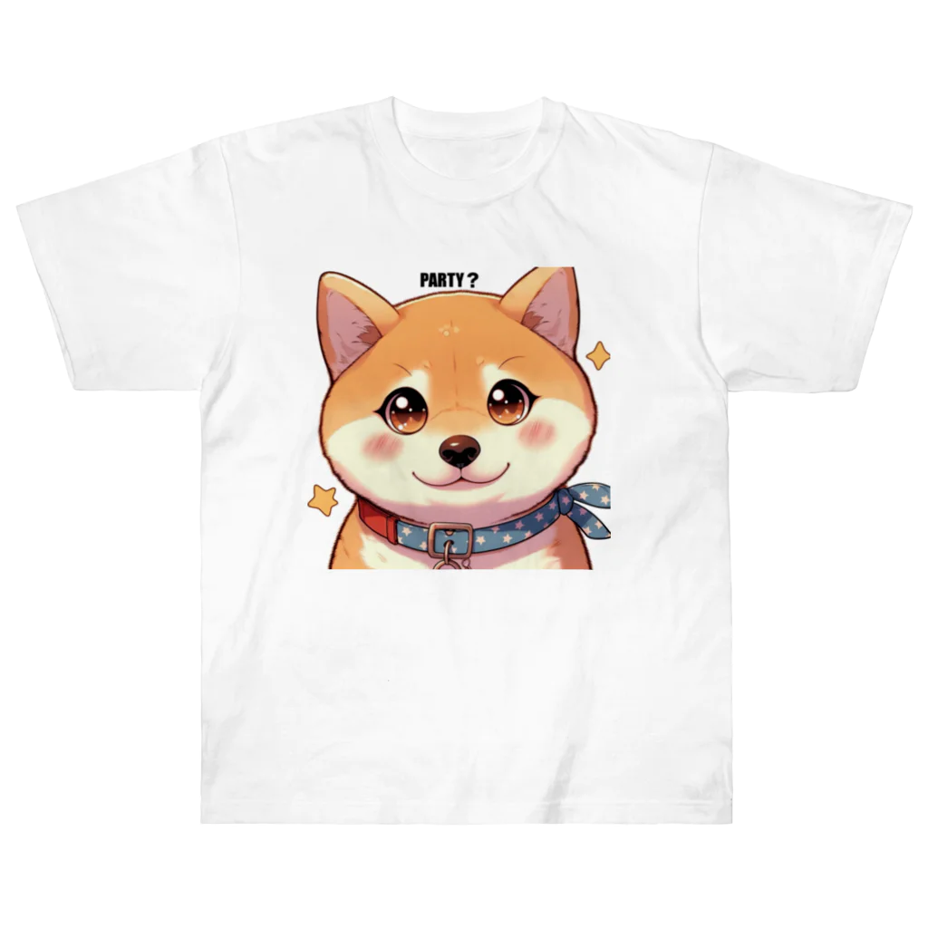 ichigo15の時間のパーティー柴犬 ヘビーウェイトTシャツ
