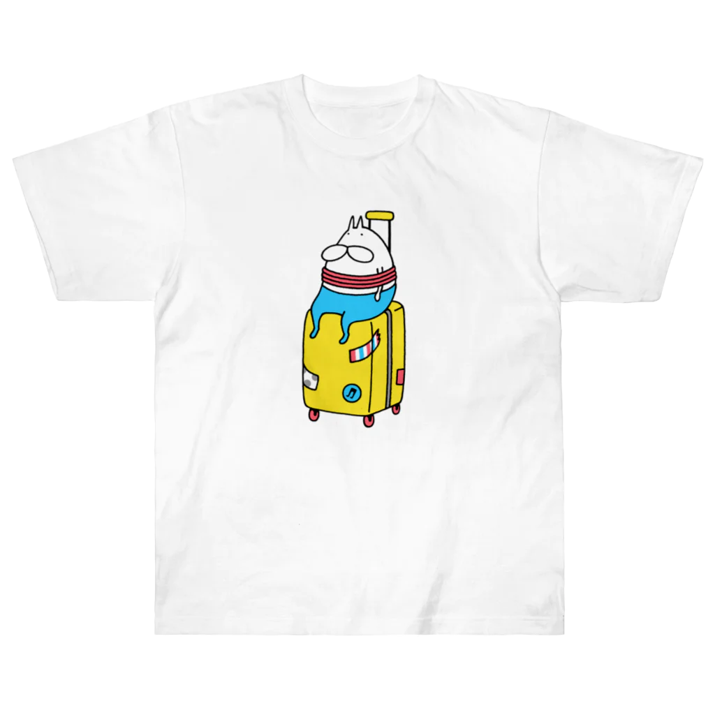 くらきち ONLINE SHOPのねこタイツと旅に出る Heavyweight T-Shirt