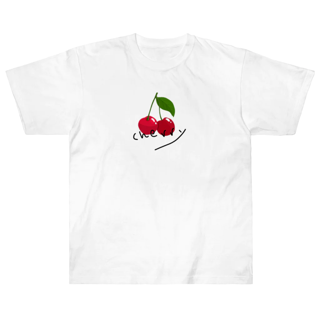 ひろ姐🍒商店のさくらんぼ（ローマ字） ヘビーウェイトTシャツ