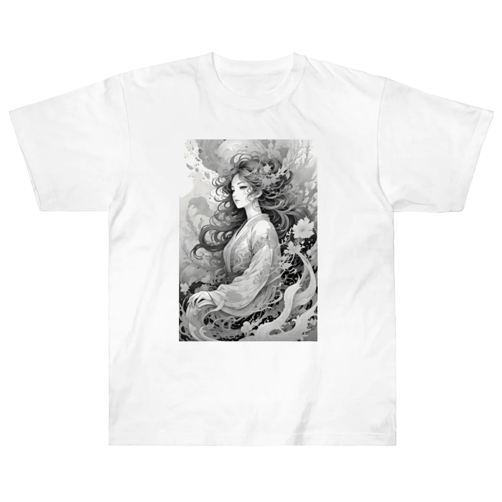 AI Fantasy Art ShopのIn the swirling world⑦ Heavyweight T-Shirt