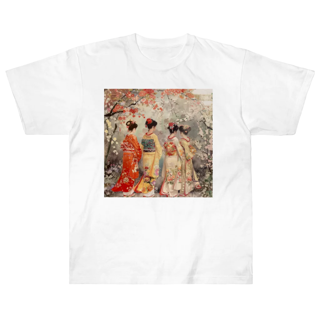 AQUAMETAVERSEの優雅な花見桜の花満開　なでしこ1478 Heavyweight T-Shirt