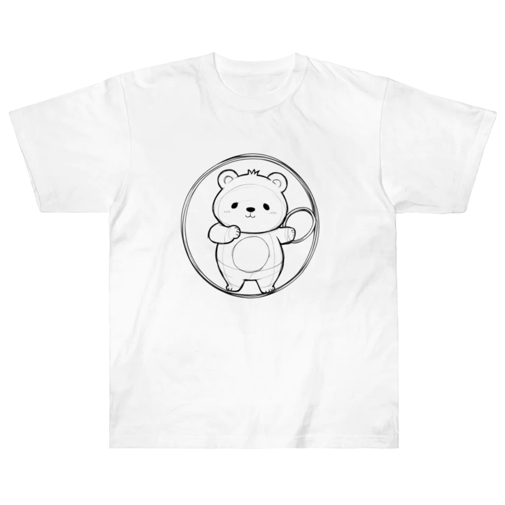 ganeshaのかわいいクマ ヘビーウェイトTシャツ