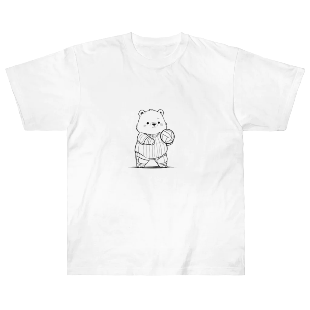 ganeshaのかわいいクマ ヘビーウェイトTシャツ