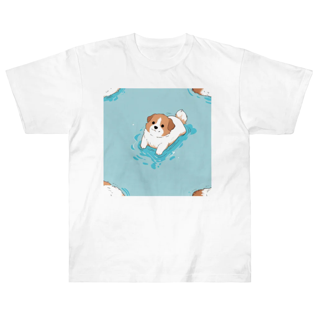 ganeshaのかわいい犬のバックグラウン ヘビーウェイトTシャツ