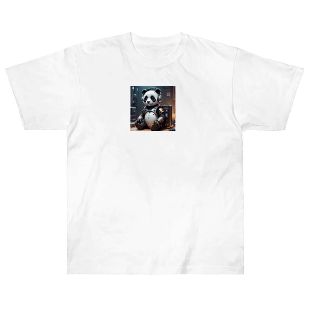 iganjの音楽聴いているロボットパンダ Heavyweight T-Shirt