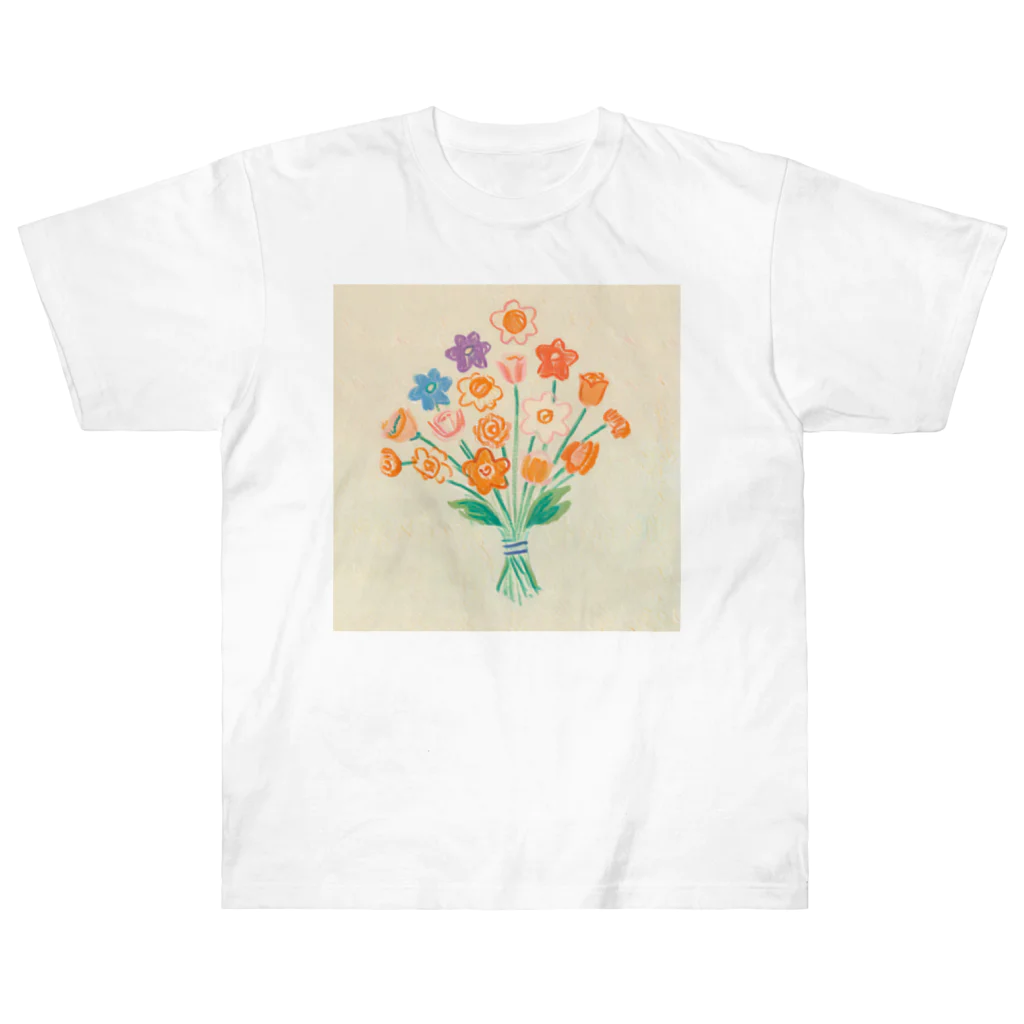 ひちゃんのお絵描きのお絵描き花束 Heavyweight T-Shirt