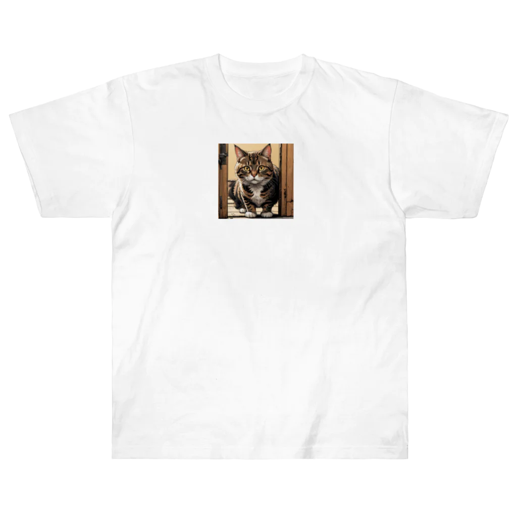 manaco-の覗き猫ちゃん Heavyweight T-Shirt