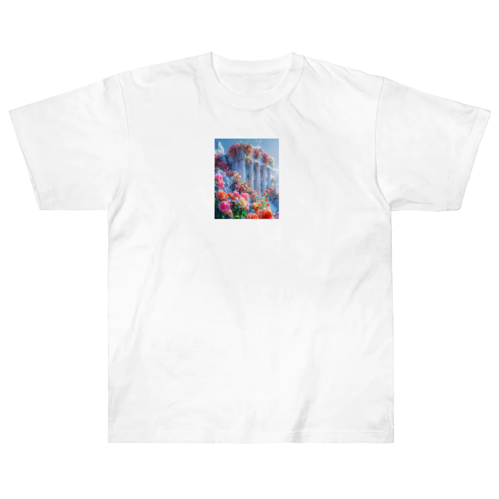 幻想ラボの「バラ色の夢の神殿」 ヘビーウェイトTシャツ
