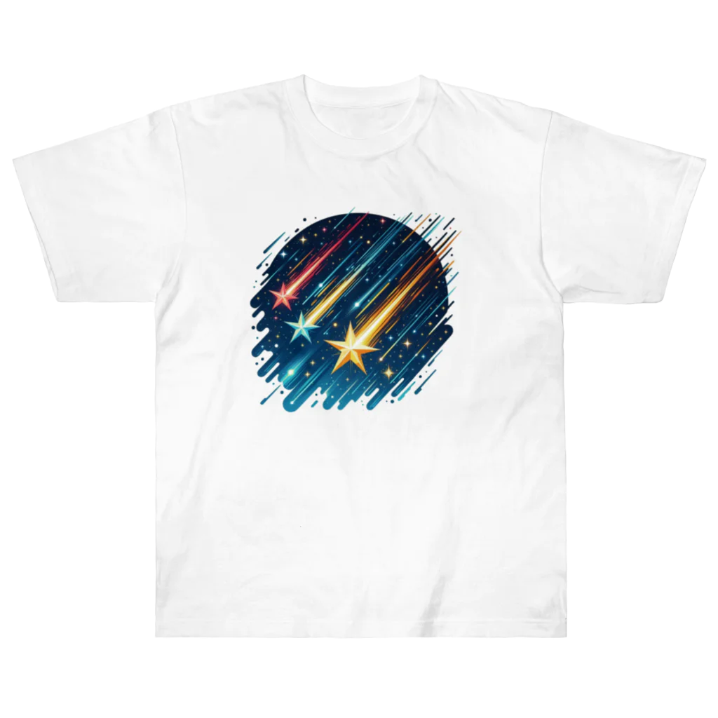 Mizのゆるハウスの3つの流れ星 ヘビーウェイトTシャツ