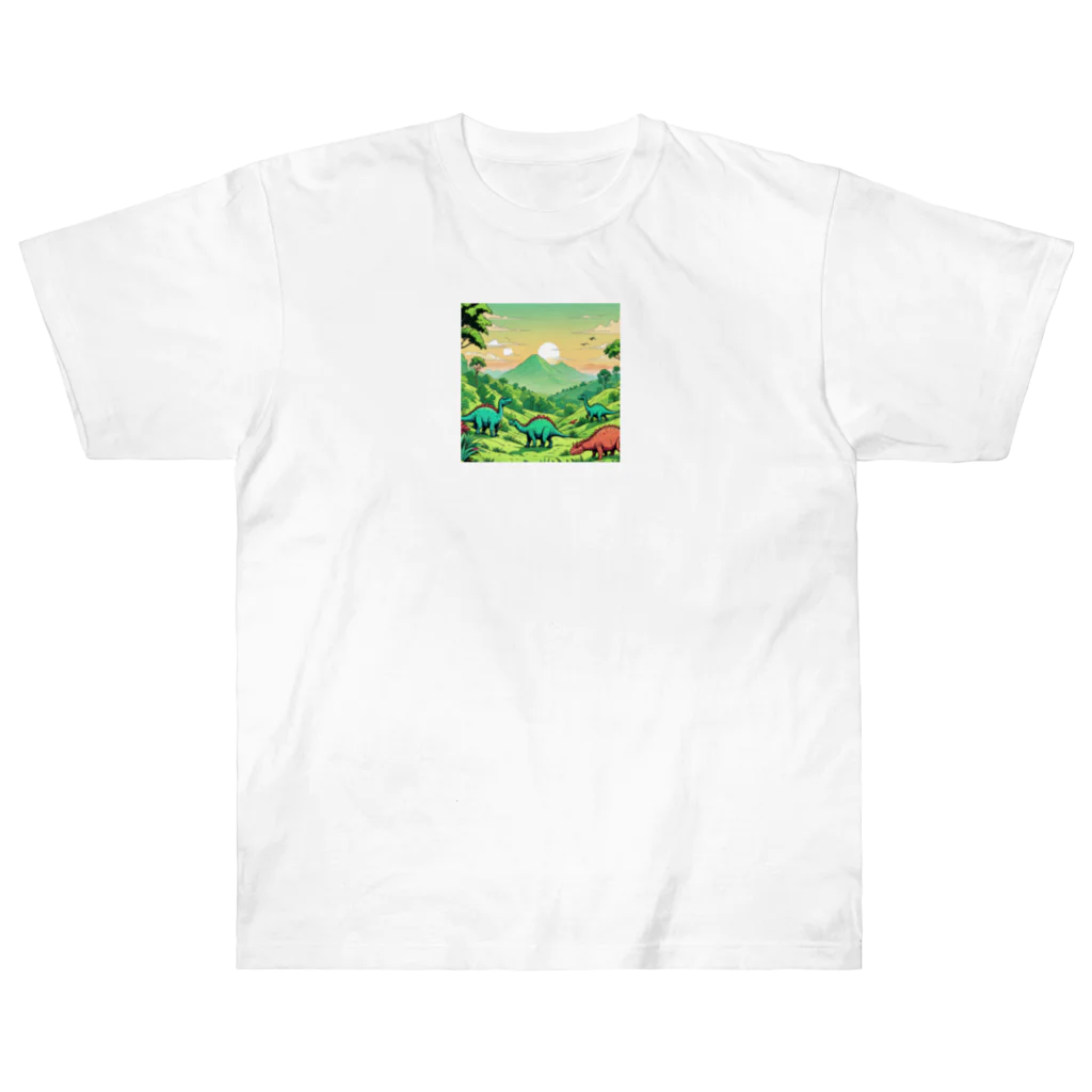 OTIRUBUTUBUTUの昔話風恐竜 Heavyweight T-Shirt