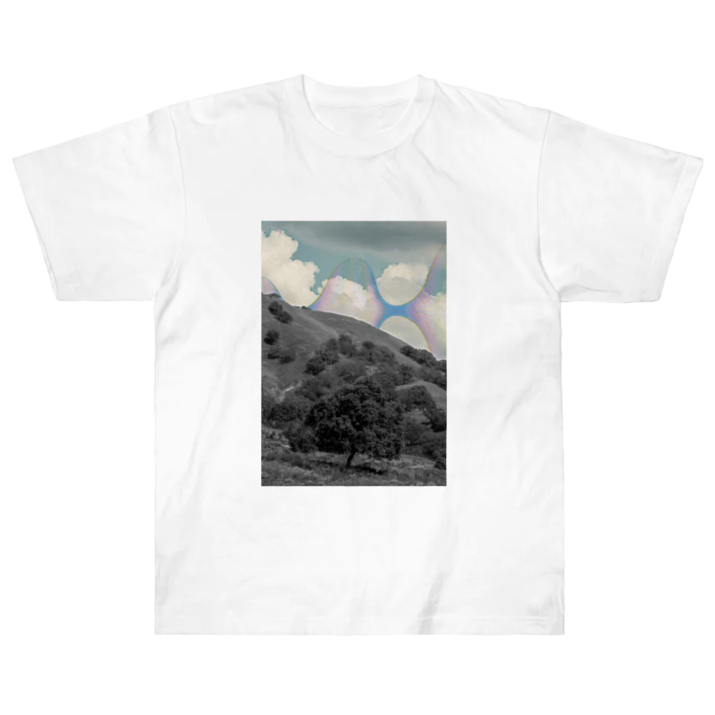 1000のモノクロ_丘_rect_wav Heavyweight T-Shirt