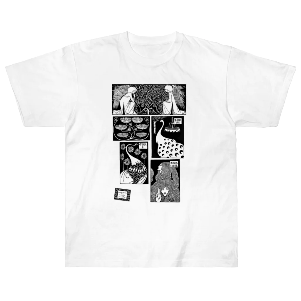 lofi_bearのアーサー王 イラスト集 1893 ✜ Aubrey Beardsley  オーブリー・ビアズリー ヘビーウェイトTシャツ