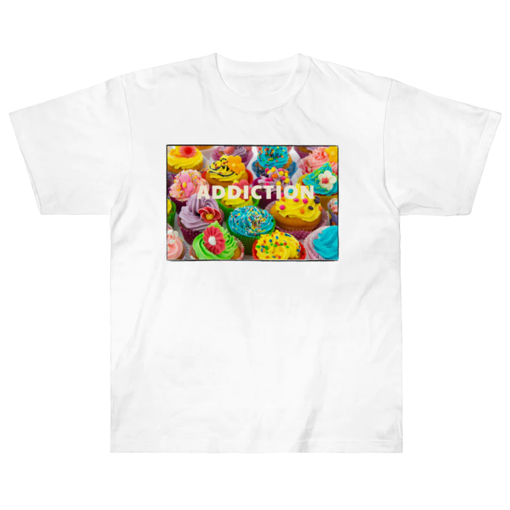 HappyFaceMarketのカップケーキ中毒アディクション ヘビーウェイトTシャツ