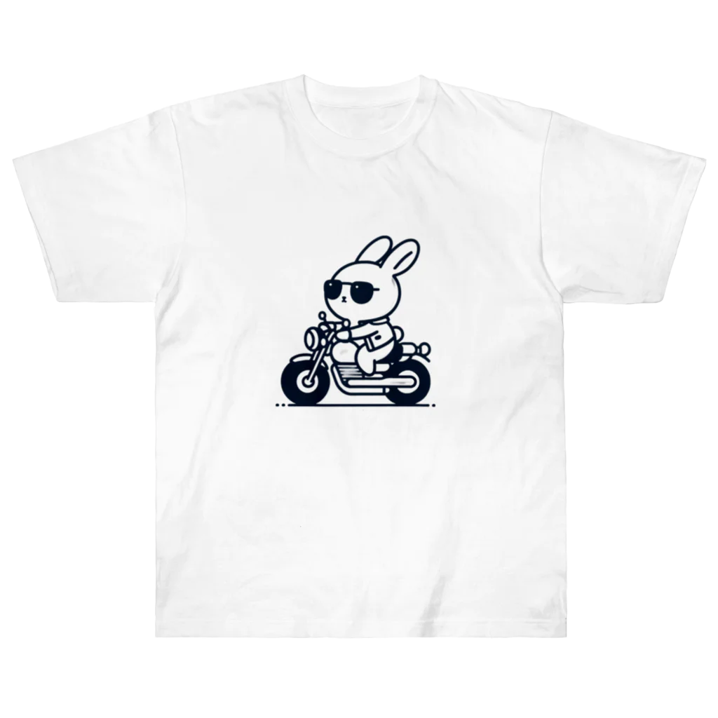 BOSATUのバイクに乗ったうさぎ ヘビーウェイトTシャツ