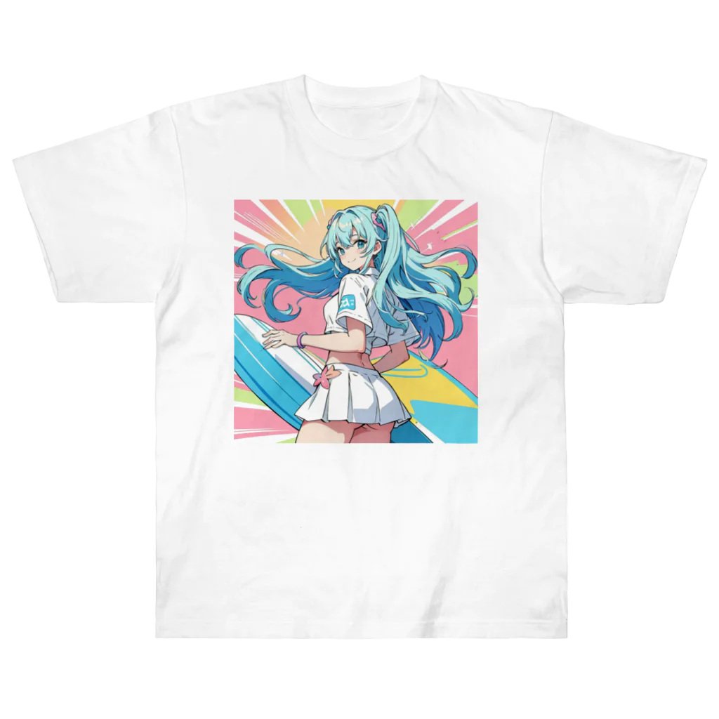 yozoraniyumeoの魔法サーファー少女 Heavyweight T-Shirt