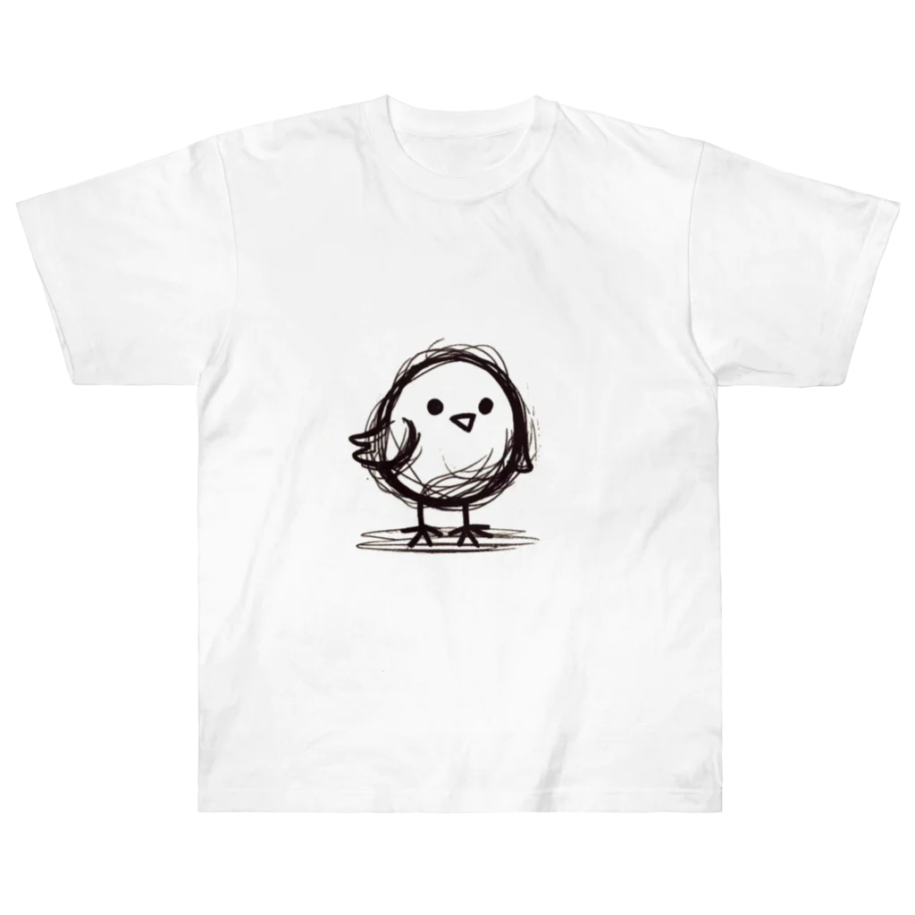 m aのてがきひよこのピピ ヘビーウェイトTシャツ