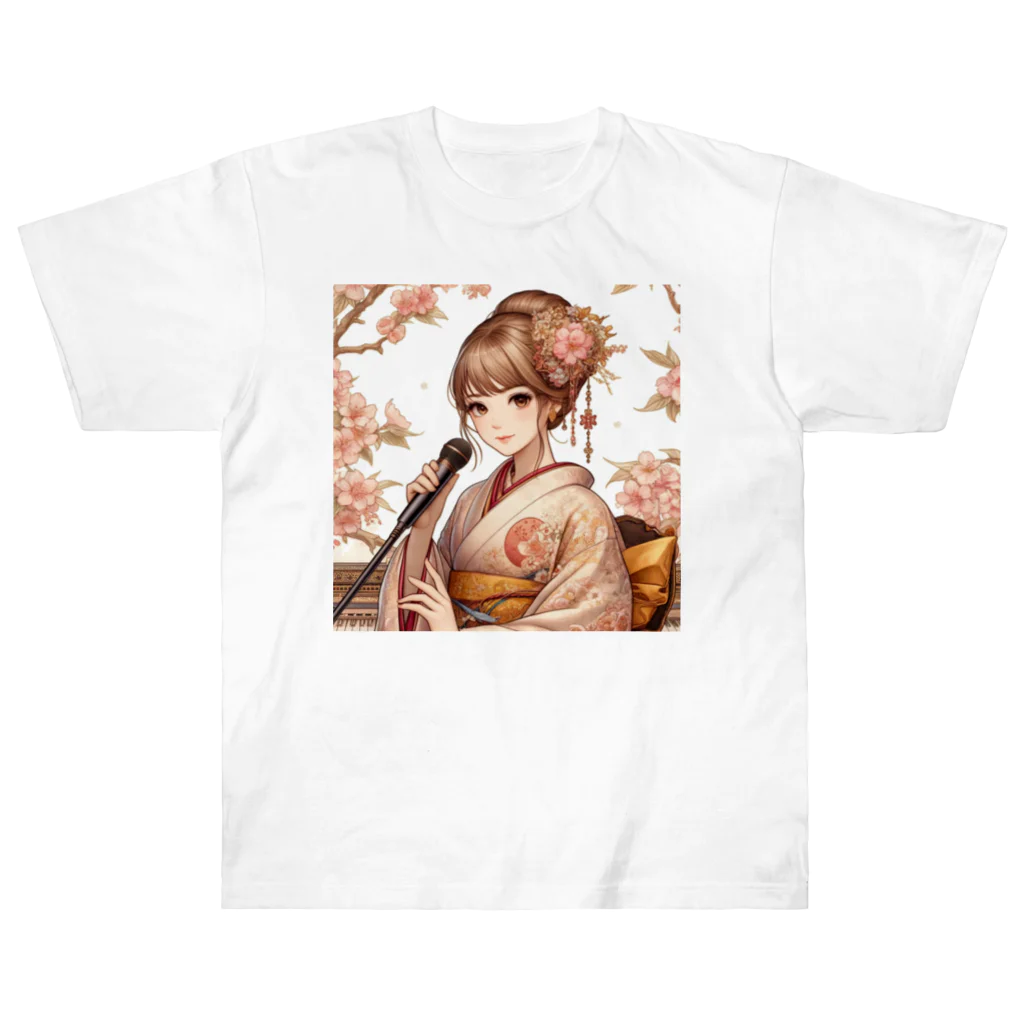 かるるんショップの桜と新人歌手と　 Heavyweight T-Shirt