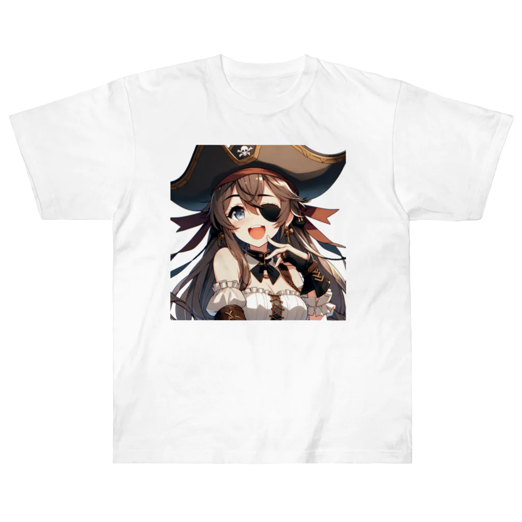 リリアのファンタジーのAI美少女リリアの海賊姿 Heavyweight T-Shirt