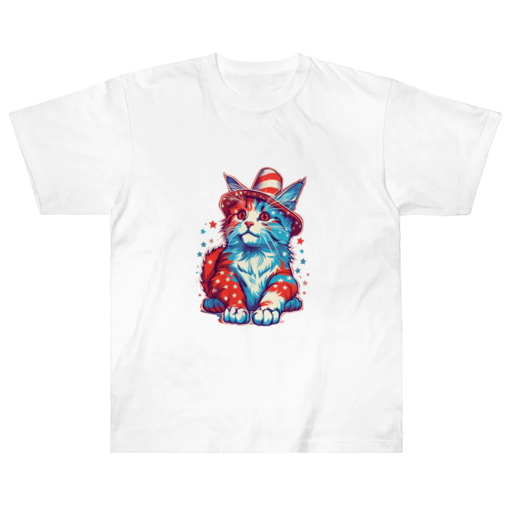 伊藤豊大の猫LOVEアメリカ　　 Heavyweight T-Shirt