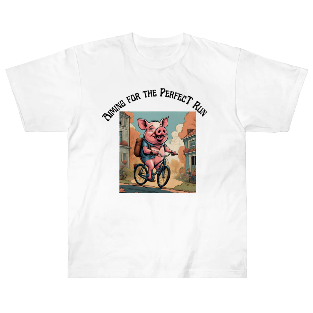 ｙ１８ｓin２７の豚と自転車 ヘビーウェイトTシャツ