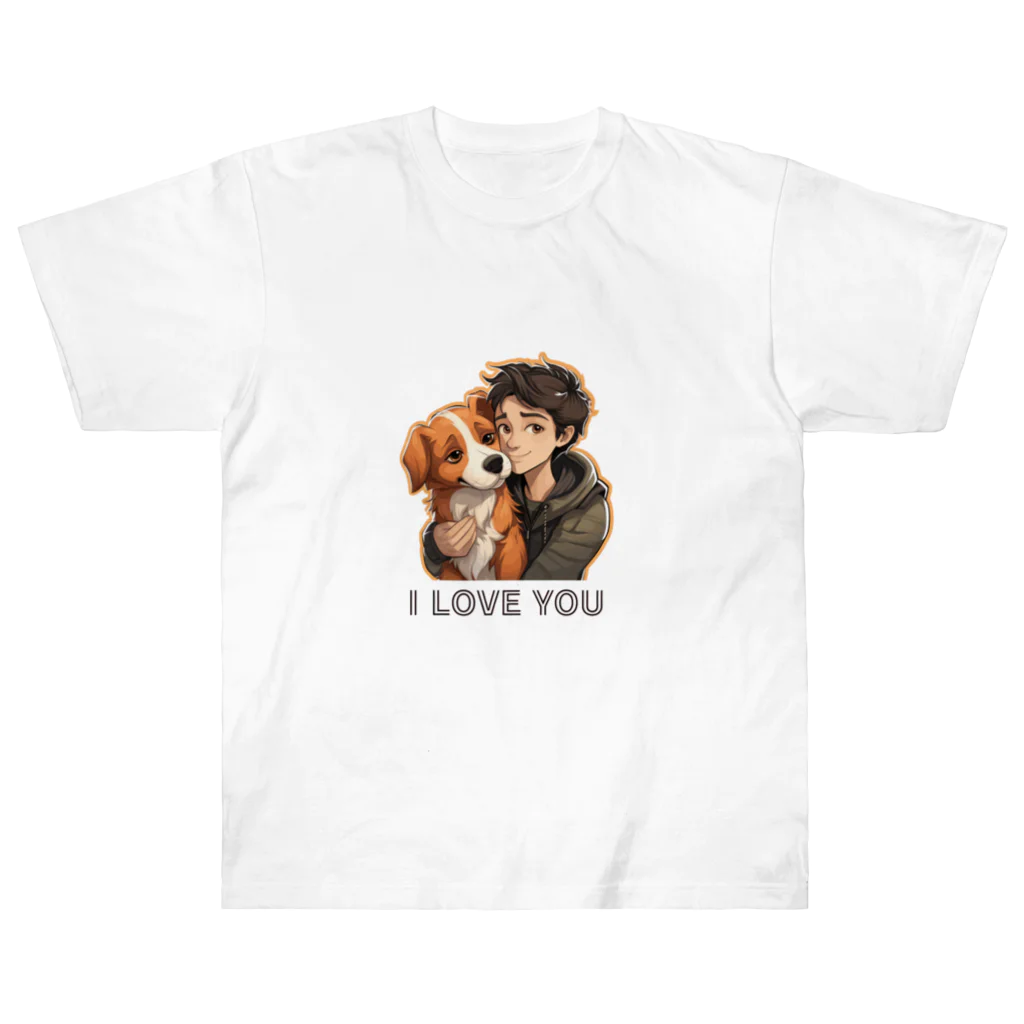 AwagoModeのI LOVE YOU(Dog&Boy) (38) Heavyweight T-Shirt