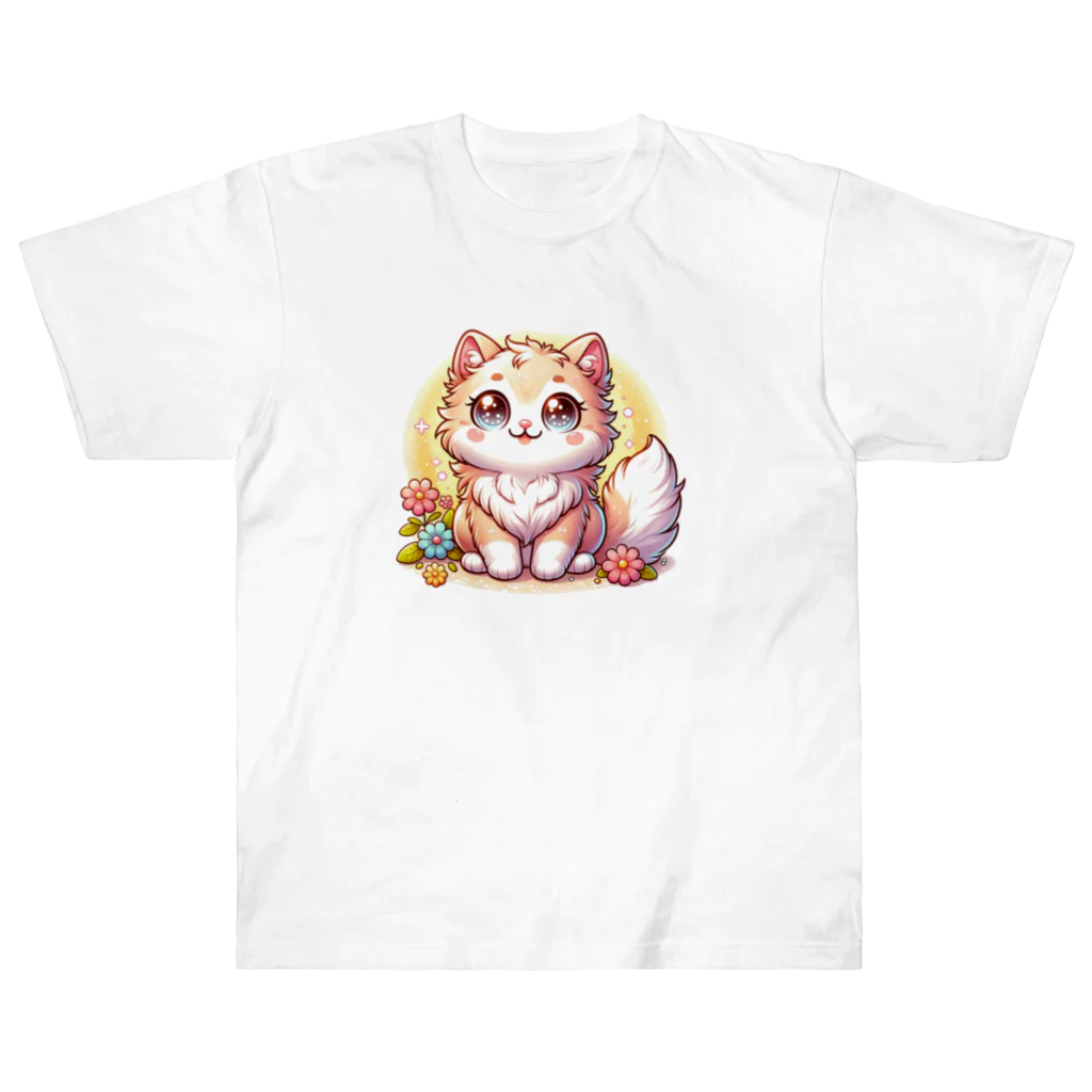 Nekko…🐾の可愛いにゃんこちゃん ヘビーウェイトTシャツ