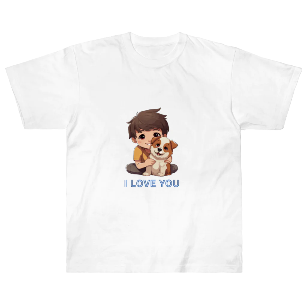 AwagoModeのI LOVE YOU(Dog&Boy) (39) Heavyweight T-Shirt