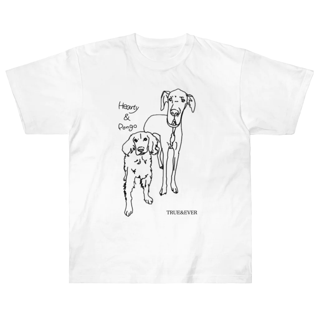 TrueMyLoveのうちの子オーダーTシャツ_Hearty&Pongo ヘビーウェイトTシャツ