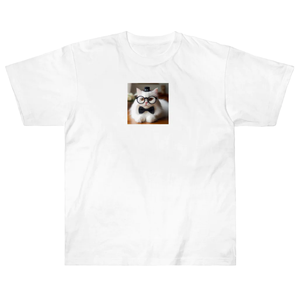 ai-AIの猫教授 ヘビーウェイトTシャツ