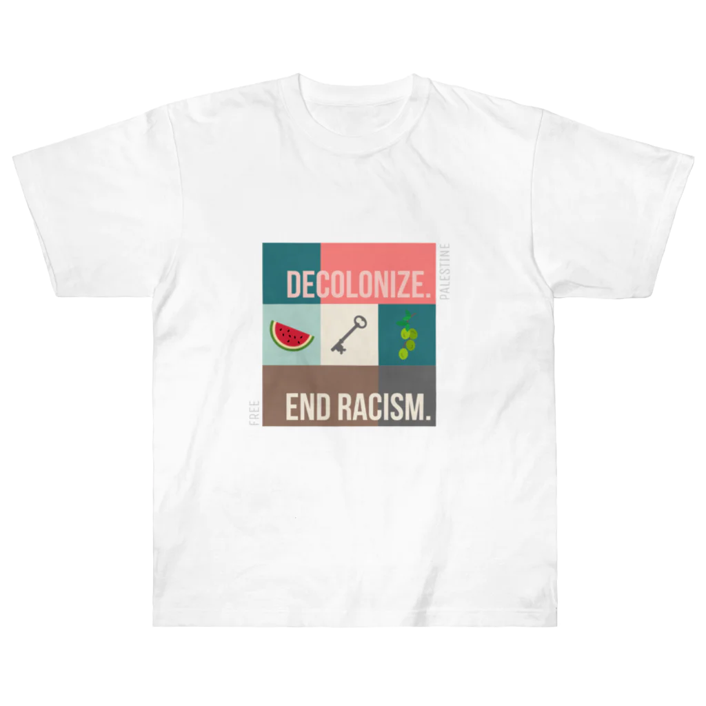 mgmのDecolonize. End Racism.（植民地主義と人種差別を終わらせよう） Heavyweight T-Shirt