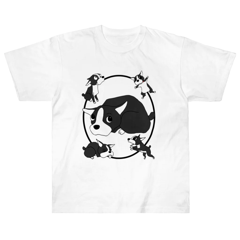 ONPu.ARTのボストンテリア　エディ君 Heavyweight T-Shirt