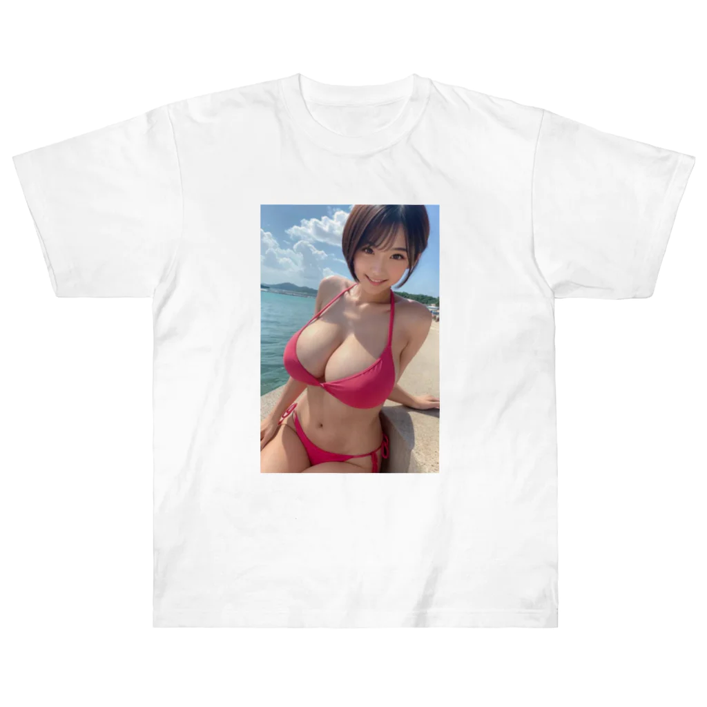 デジタル美女アートのAI美女グラビア５ Heavyweight T-Shirt