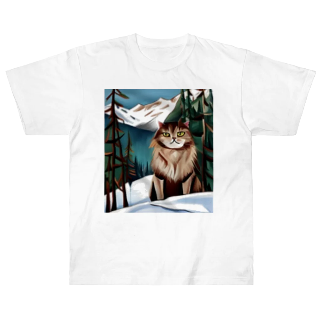 Ppit8のI live in Snow Mountain. ヘビーウェイトTシャツ