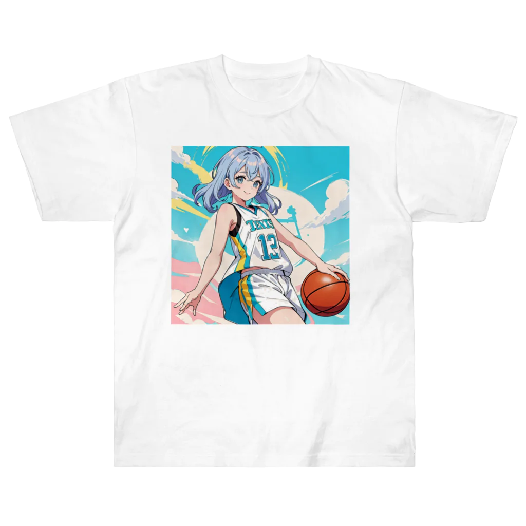 yozoraniyumeoの魔法バスケ少女 ヘビーウェイトTシャツ