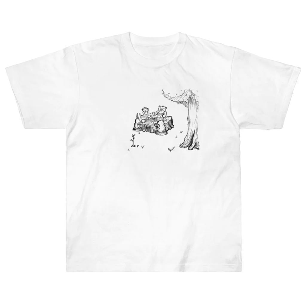 ゆ屋工房の森の者たち　切り株付 Heavyweight T-Shirt