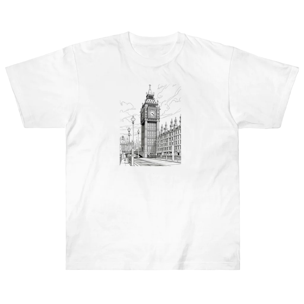 ZZRR12のロンドンの時計塔 ヘビーウェイトTシャツ