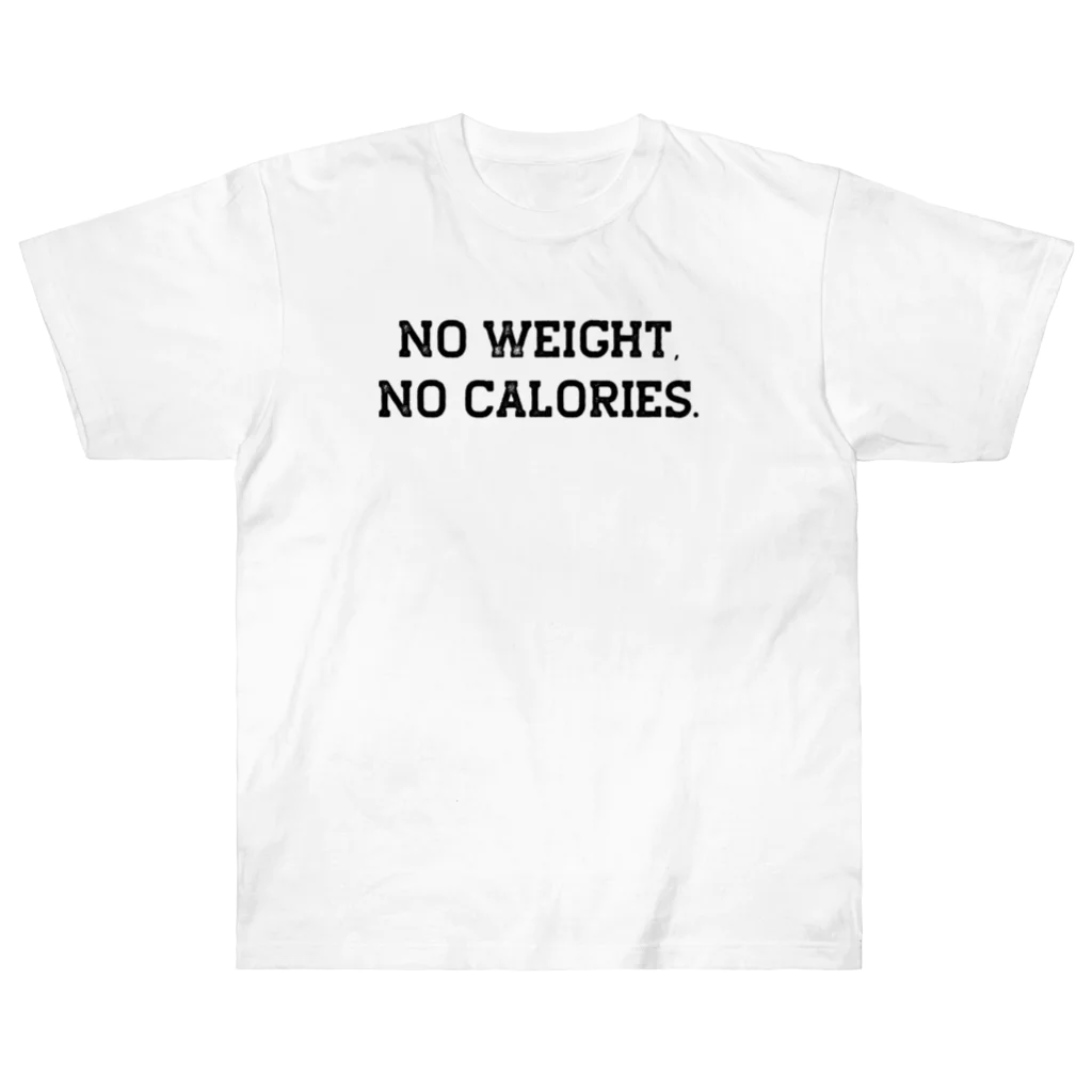 0kcal storeのNO WEIGHT, NO CALORIES. - black ヘビーウェイトTシャツ