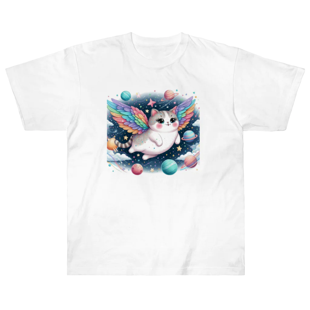 キャットパラダイス☆彡のユニ猫　宇宙空間 ヘビーウェイトTシャツ