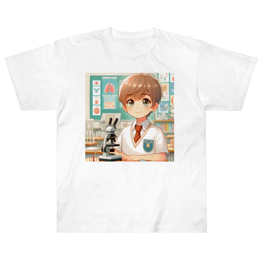 可愛い男の子イラスト販売所　By,keicyanの男の子　中学1年生　科学部 Heavyweight T-Shirt