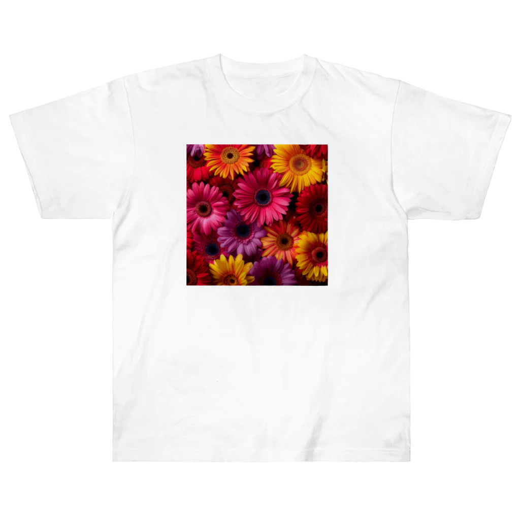 オンラインショップイエローリーフの色鮮やかな花 ヘビーウェイトTシャツ