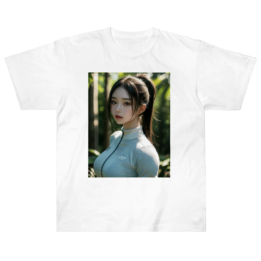 レールファン&スピリチュアルアイテムショップのAi 美女 Heavyweight T-Shirt
