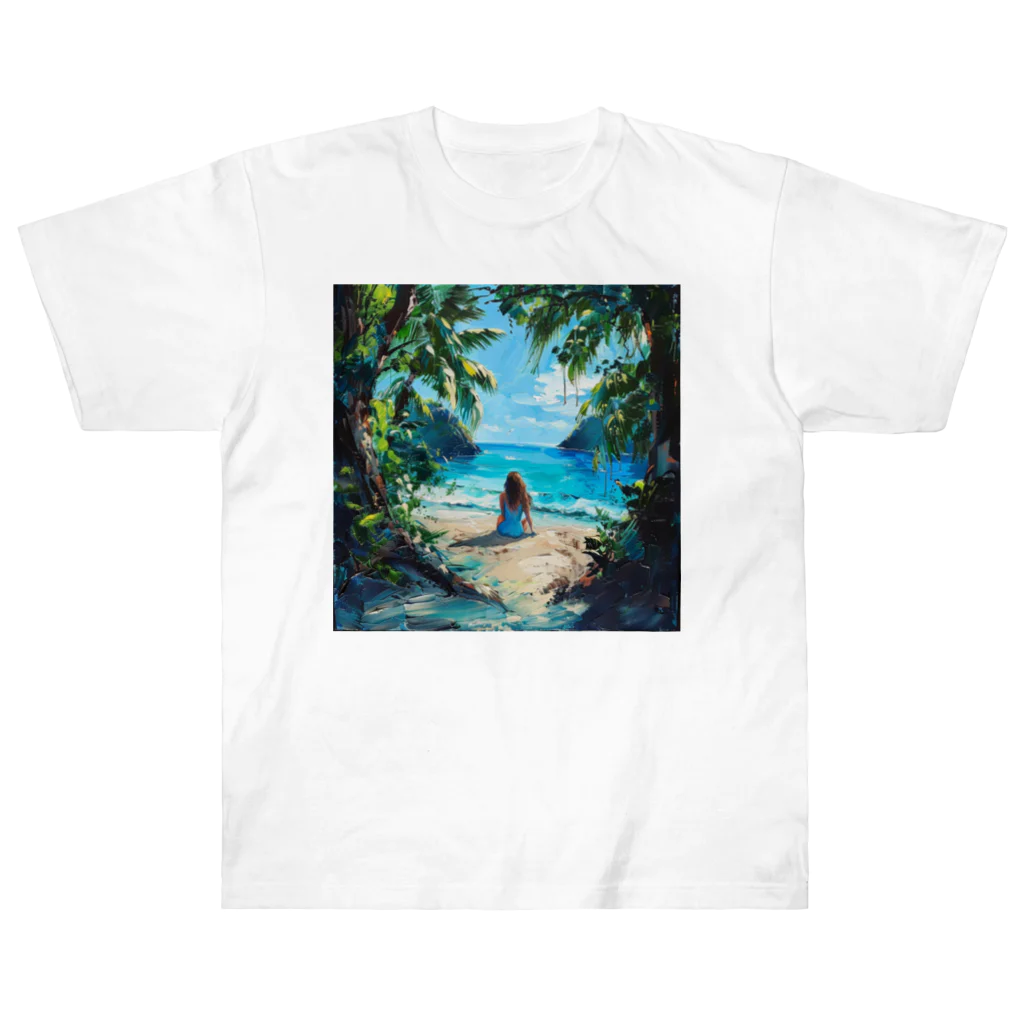 AQUAMETAVERSEのプライベートビーチでバカンス　Tomoe bb 2712 ヘビーウェイトTシャツ
