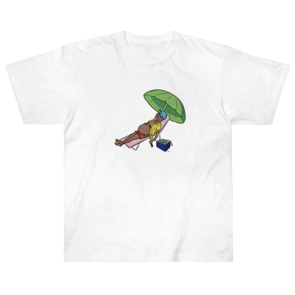 The GrandpaのThe Grandpa on the beach Heavyweight T-Shirt