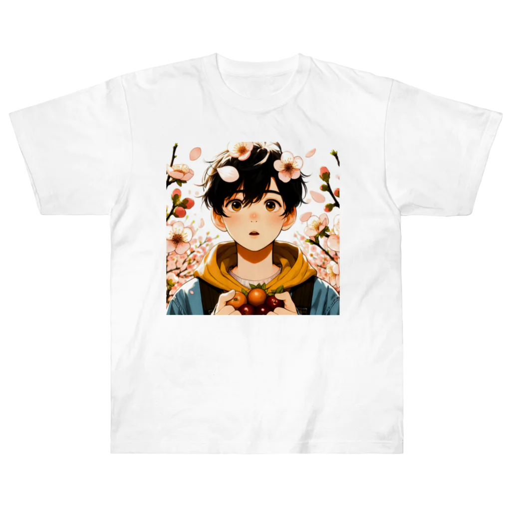 可愛い男の子イラスト販売所　By,keicyanの男の子　中学1年生　春 Heavyweight T-Shirt