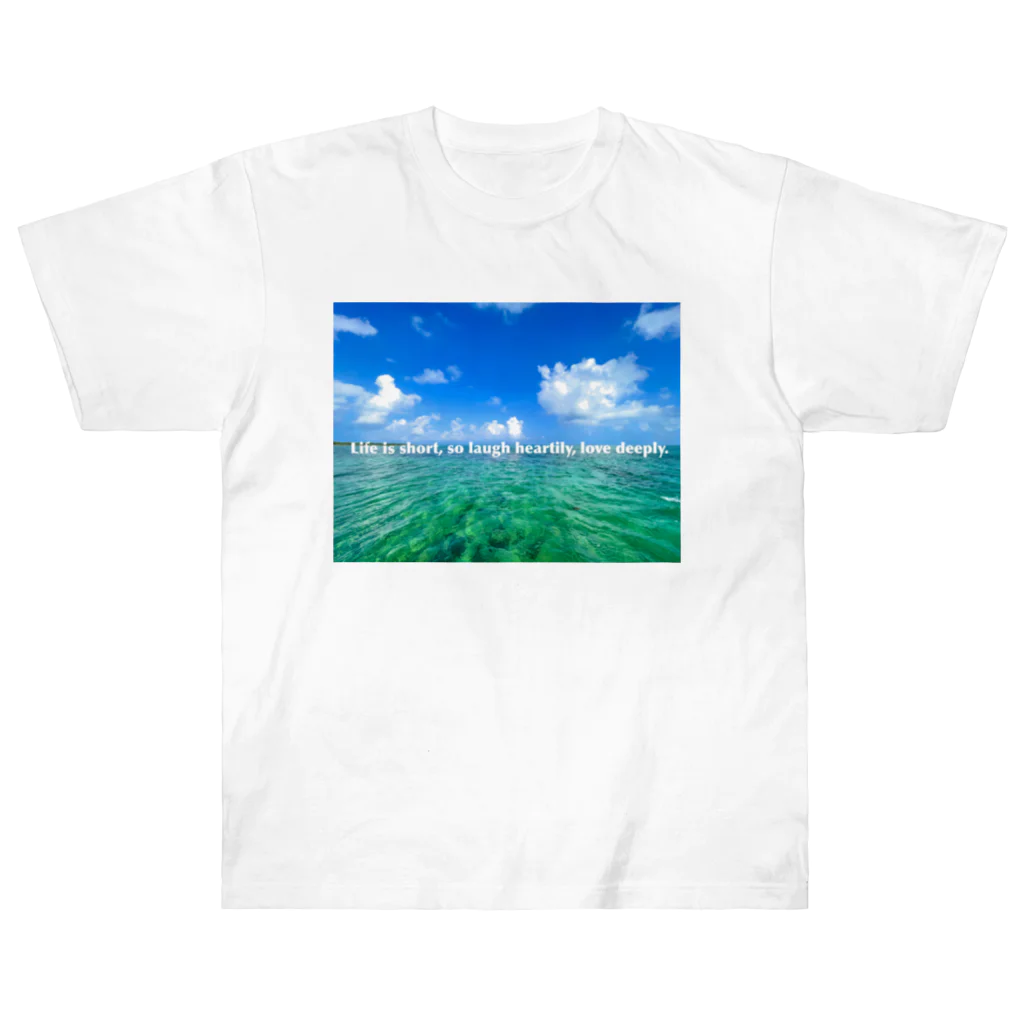 mizuphoto galleryのLife is short, so laugh heartily, love deeply. Heavyweight T-Shirt