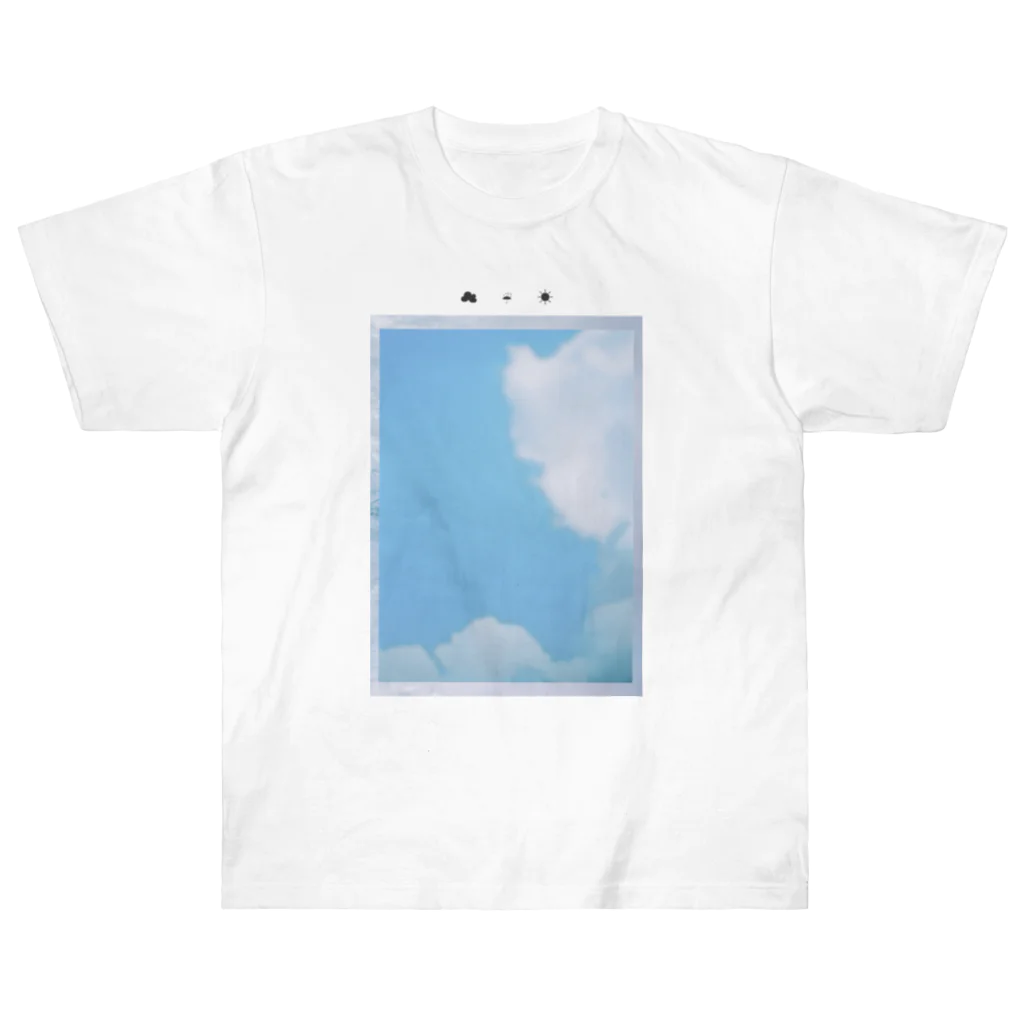 ☁︎ ☔︎ ☀︎のフィルム写真-とおい夏のあお ヘビーウェイトTシャツ