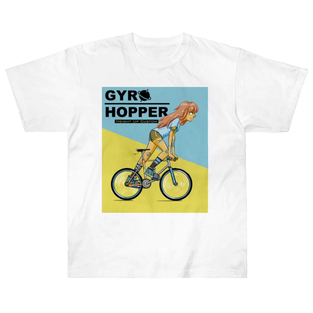 nidan-illustrationのGYRO HOPPER (inked fixie girl) ヘビーウェイトTシャツ