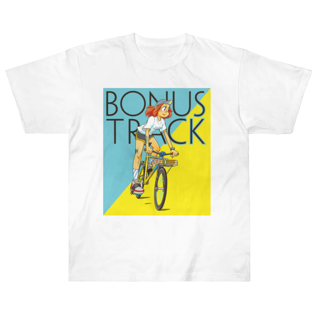 nidan-illustrationのBONUS TRACK (inked fixie girl) ヘビーウェイトTシャツ