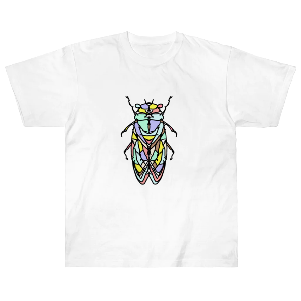 Full of vitality　(フル　オブ　バイタリティ)のcicada(せみ)カラーバージョン(大)Full of vitality　(フル　オブ　バイタリティ) Heavyweight T-Shirt