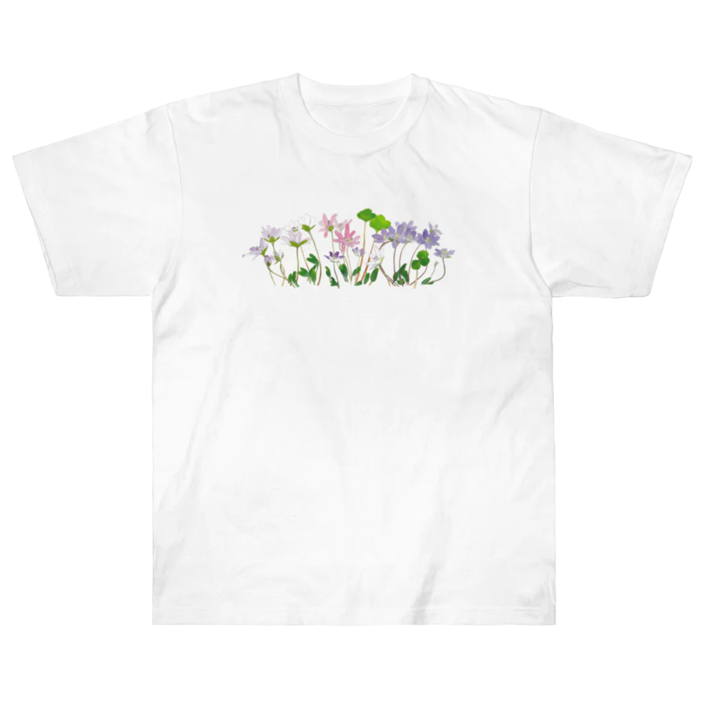 外山康雄　野の花館の雪割草 ヘビーウェイトTシャツ